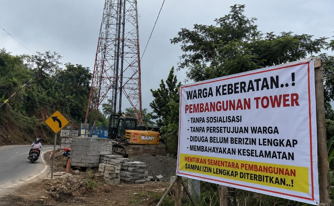Tower Telekomunikasi 60 Meter di Bongancina Diduga Belum Kantongi Izin Lengkap, Warga Protes Keras dan Pertanyakan Keselamatan Publik